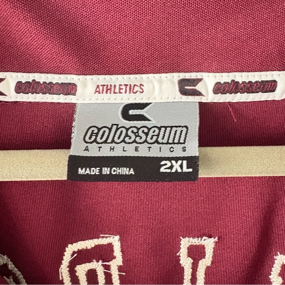 Colosseum Collegiate MSU Bulldogs Maroon Baseball Jersey 2XL Raglan Sleeves - Picture 5 of 12